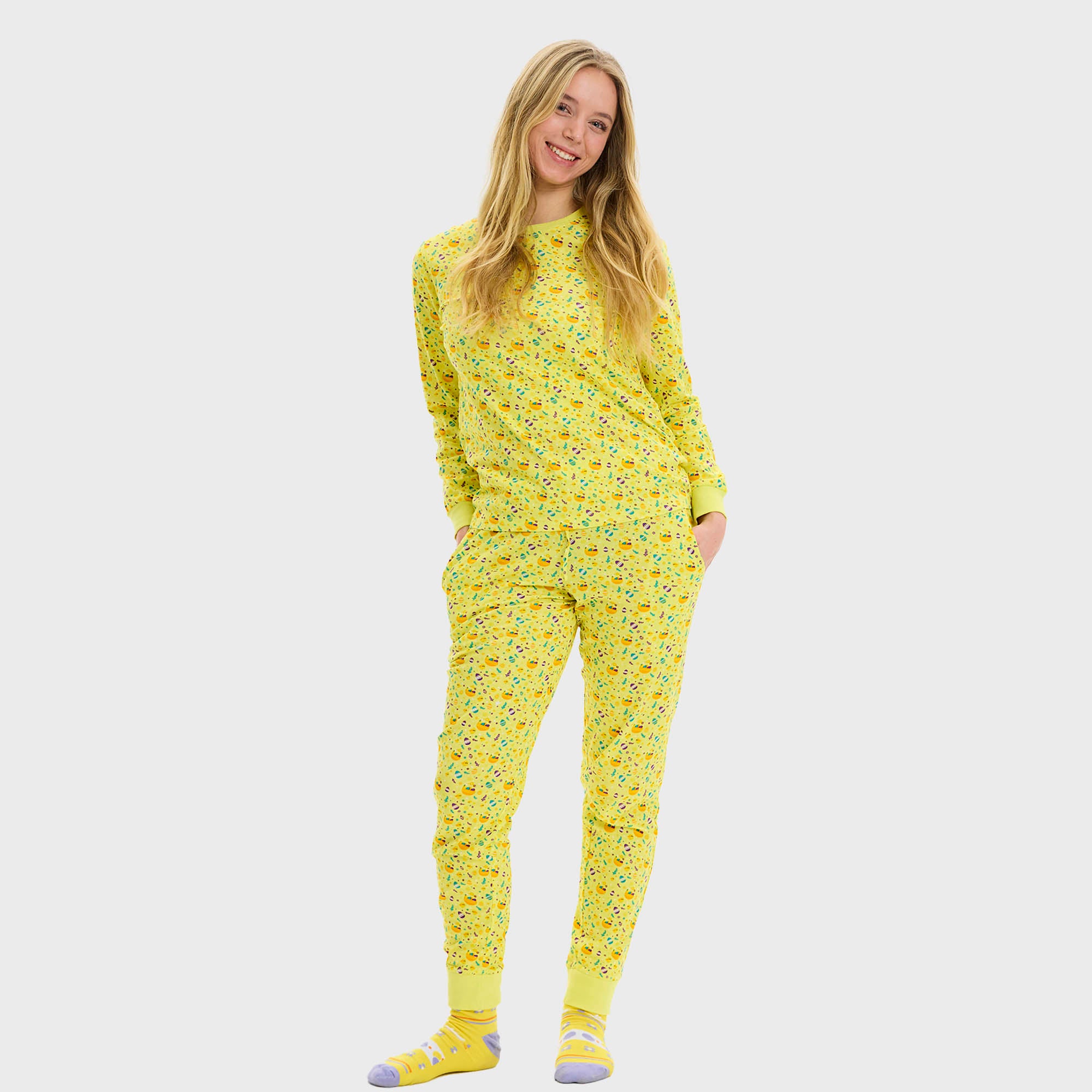 Påskpyjamas Gul - Dam.